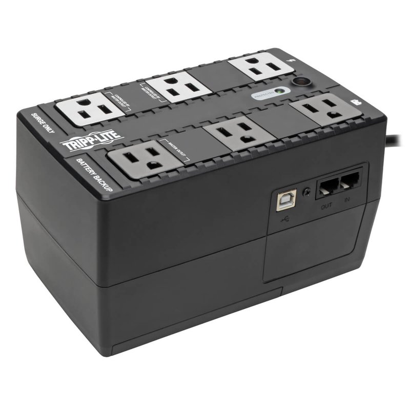 Tripp Lite ECO350UPS 350VA 210W Standby UPS - 6 NEMA 5-15R Outlets 120V 50/60 Hz 5-15P Plug ENERGY STAR Desktop/Wall UPS Battery Backup