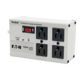 Tripp Lite IBAR4 Isobar 4-Outlet Surge Protector 6 ft. Cord with Right-Angle Plug 3330 Joules Metal Housing