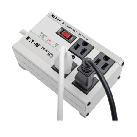 Tripp Lite IBAR4 Isobar 4-Outlet Surge Protector 6 ft. Cord with Right-Angle Plug 3330 Joules Metal Housing