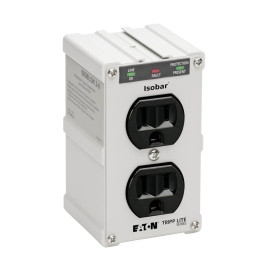 Tripp Lite IBLOK2-0 Isobar 2-Outlet Surge Protector Direct Plug-In 1410 Joules Diagnostic LEDs Metal Housing