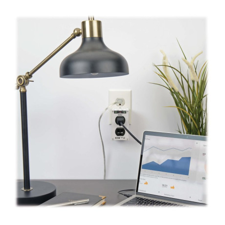 Tripp Lite IBLOK2-0 Isobar 2-Outlet Surge Protector Direct Plug-In 1410 Joules Diagnostic LEDs Metal Housing