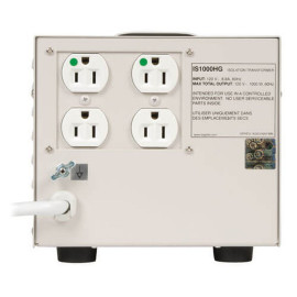 Tripp Lite IS1000HG Isolator Series 120V 1000W UL 60601-1 Medical-Grade Isolation Transformer with 4 Hospital-Grade Outlets TAA