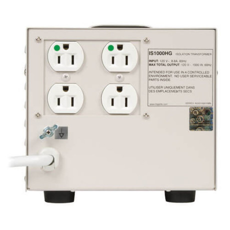 Tripp Lite IS1000HG Isolator Series 120V 1000W UL 60601-1 Medical-Grade Isolation Transformer with 4 Hospital-Grade Outlets TAA