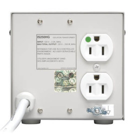 Tripp Lite IS250HG Isolator Series 120V 250W UL 60601-1 Medical-Grade Isolation Transformer with 2 Hospital-Grade Outlets TAA