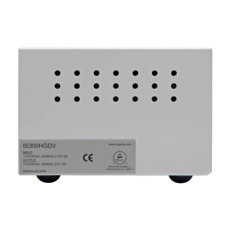 Tripp Lite IS300HGDV Isolator Series Dual-Voltage 115/230V 300W 60601-1 Medical-Grade Isolation Transformer C14 Inlet 4 C13 Outlets IS Series