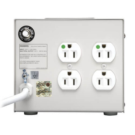 Tripp Lite IS500HG Isolator Series 120V 500W UL 60601-1 Medical-Grade Isolation Transformer with 4 Hospital-Grade Outlets TAA IS Series