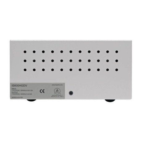 Tripp Lite IS600HGDV Isolator Series Dual-Voltage 115/230V 600W 60601-1 Medical-Grade Isolation Transformer C14 Inlet 6 C13 Outlets Isobar Series