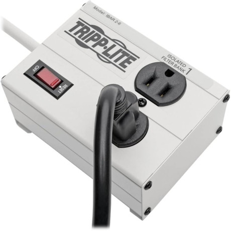 Tripp Lite ISOBAR2-6 Isobar 2-Outlet Surge Protector 6 ft. Cord with Right-Angle Plug 1410 Joules Metal Housing Isobar Series