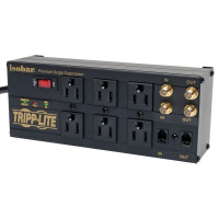 Tripp Lite ISOBAR6DBS Isobar 6-Outlet Surge Protector 6 ft. Cord with Right-Angle Plug 3330 Joules Diagnostic LEDs Tel/Coax/Modem Metal Isobar Series