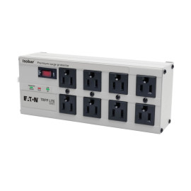 Tripp Lite ISOTEL8ULTRA Isobar 8-Outlet Surge Protector 12 ft. Cord with Right-Angle Plug 3840 Joules Diagnostic LEDs Tel/Fax/Modem Metal