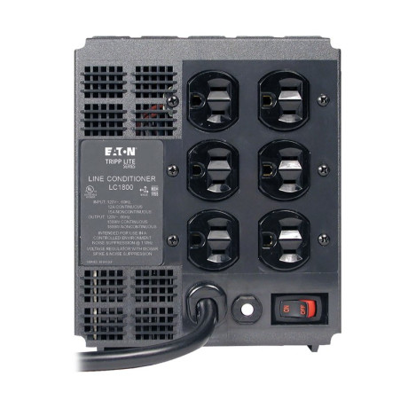 Tripp Lite LC1800 1800W 120V Power Conditioner with Automatic Voltage Regulation (AVR) AC Surge Protection 6 Outlets