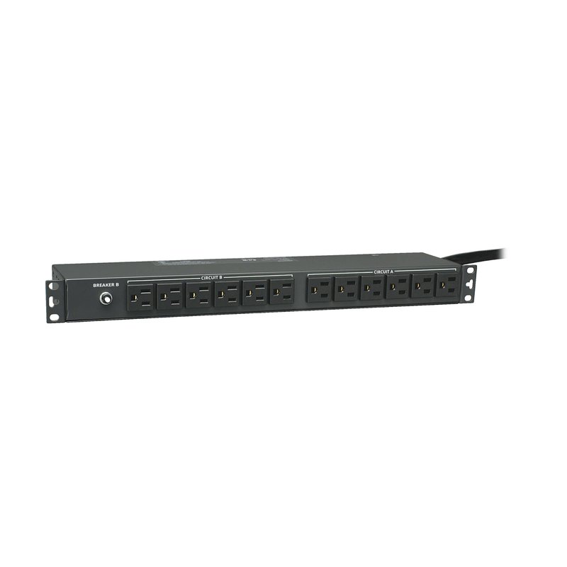 Tripp Lite PDU2430 2.9kW Single-Phase 120V Basic PDU 24 NEMA 5-15R Outlets NEMA L5-30P Input 15 ft. (4.57 m) Cord 1U Rack-Mount