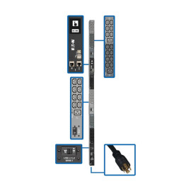 Tripp Lite PDU3EVN10L2130B Eaton 10kW 200-240V 3PH Monitored PDU - LX Interface Gigabit 48 Outlets NEMA L21-30P LCD 3 m Cord 0U 1.8 m Height TAA