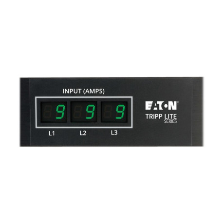 Tripp Lite PDU3MV6H50 12.6kW 3-Phase Local Metered PDU 208V Outlets (36 C13 & 9 C19) Hubbell 50A CS8365C 6 ft. (1.83 m) Cord 0U Vertical TAA PDU Series