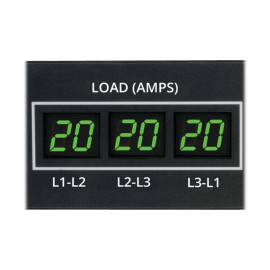 Tripp Lite PDU3MV6H50A 14.4kW 3-Phase Local Metered PDU 208V Outlets (36 C13 6 C19 3 L6-30R) Hubbell 50A CS8365C 6 ft. (1.83 m) Cord 0U Vertical TAA