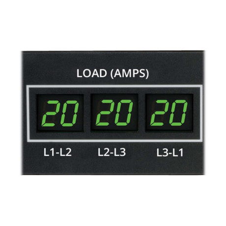 Tripp Lite PDU3MV6H50A 14.4kW 3-Phase Local Metered PDU 208V Outlets (36 C13 6 C19 3 L6-30R) Hubbell 50A CS8365C 6 ft. (1.83 m) Cord 0U Vertical TAA PDU Series