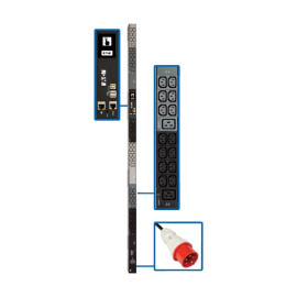 Tripp Lite PDU3XEVN6G20 Eaton 11.5kW 208-240V 3PH Monitored PDU - LX Interface Gigabit 48 Outlets IEC 309 16/20A Red 360-415V Input LCD 1.8 m Cord 0U 1.8 m Height TAA