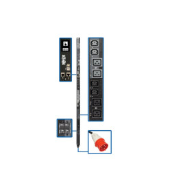 Tripp Lite PDU3XEVSR6G32A 23kW 220-240V 3PH Switched PDU - LX Interface Gigabit 24 Outlets IEC 309 32A Red 380-415V Input Outlet Monitoring LCD 1.8 m Cord 0U 1.8 m Height TAA