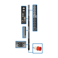 Tripp Lite PDU3XEVSR6G32B Eaton 23kW 220-240V 3PH Switched PDU - LX Interface Gigabit 30 Outlets IEC 309 32A Red 380-415V Input LCD 1.8 m Cord 0U 1.8 m Height TAA