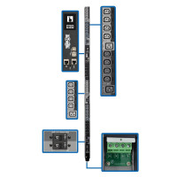 Tripp Lite PDU3XEVSRHWB 28.8kW 220-240V 3PH Switched PDU - LX Interface Gigabit 30 Outlets Hardwire 380-415V Input LCD 1.8 m Cord 0U 1.8 m Height TAA PDU Series