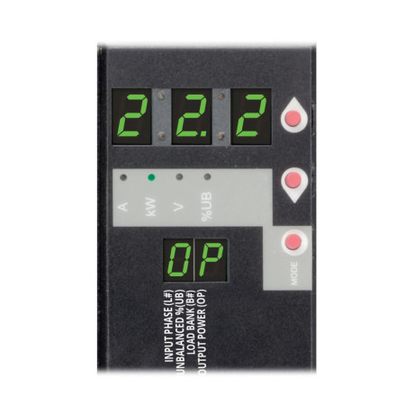 Tripp Lite PDU3XMV6G32 3-Phase Local Metered PDU 23kW 42 208-240V outlets (36 C13 6 C19) IEC309 32A Red (3P+N+E) 360-415V Input 0u vertical TAA