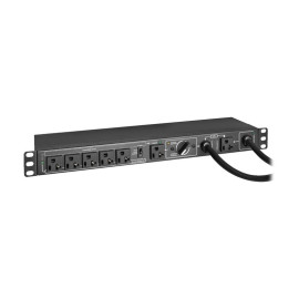 Tripp Lite PDUB201U 100-125V 16A Single-Phase Hot-Swap PDU with Manual Bypass - 6 NEMA 5-20R Outlets 2 5-20P Inputs 1U Rack/Wall