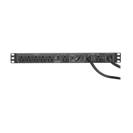 Tripp Lite PDUB201U 100-125V 16A Single-Phase Hot-Swap PDU with Manual Bypass - 6 NEMA 5-20R Outlets 2 5-20P Inputs 1U Rack/Wall PDU Series