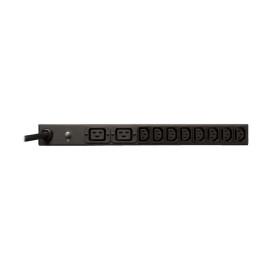 Tripp Lite PDUH20HVL6 3.8kW Single-Phase 208/240V Basic PDU 14 Outlets (12 C13 & 2 C19) NEMA L6-20P Input 15 ft. (4.57 m) Cord 1U Rack-Mount
