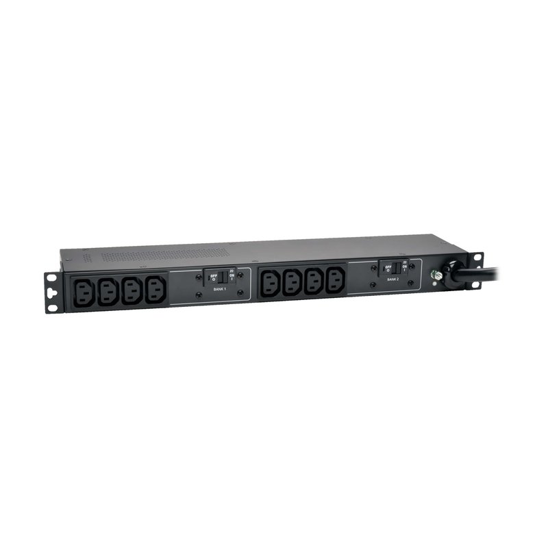 Tripp Lite PDUH30HV 5.8kW Single-Phase 200-240V Basic PDU 10 C13 Outlets NEMA L6-30P Input 12 ft. (3.66 m) Cord 1U Rack-Mount