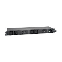 Tripp Lite PDUH30HV19 5.8kW Single-Phase 200-240V Basic PDU 4 C19 Outlets NEMA L6-30P Input 12 ft. (3.66 m) Cord 1U Rack-Mount