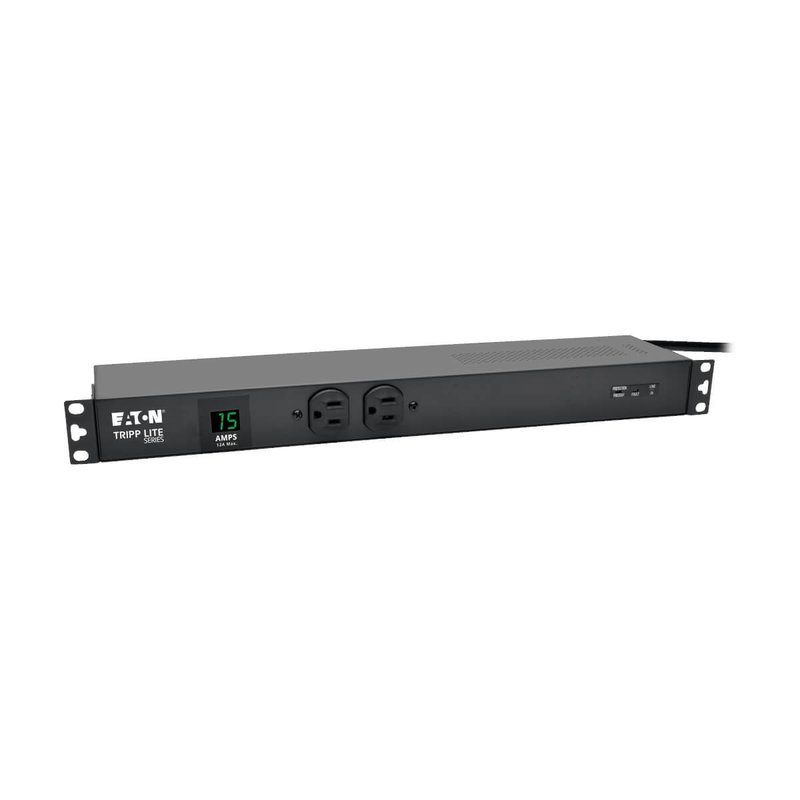 Tripp Lite PDUMH15-ISO 1.5kW Single-Phase Local Metered PDU + ISOBAR Surge Suppression 3840 Joules 100-127V Outlets (14 5-15R) 5-15P 15 ft. (4.57 m) Cord 1U Rack-Mount