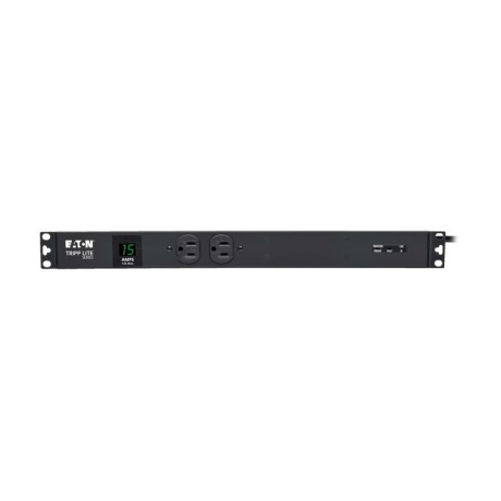 Tripp Lite PDUMH15-ISO 1.5kW Single-Phase Local Metered PDU + ISOBAR Surge Suppression 3840 Joules 100-127V Outlets (14 5-15R) 5-15P 15 ft. (4.57 m) Cord 1U Rack-Mount