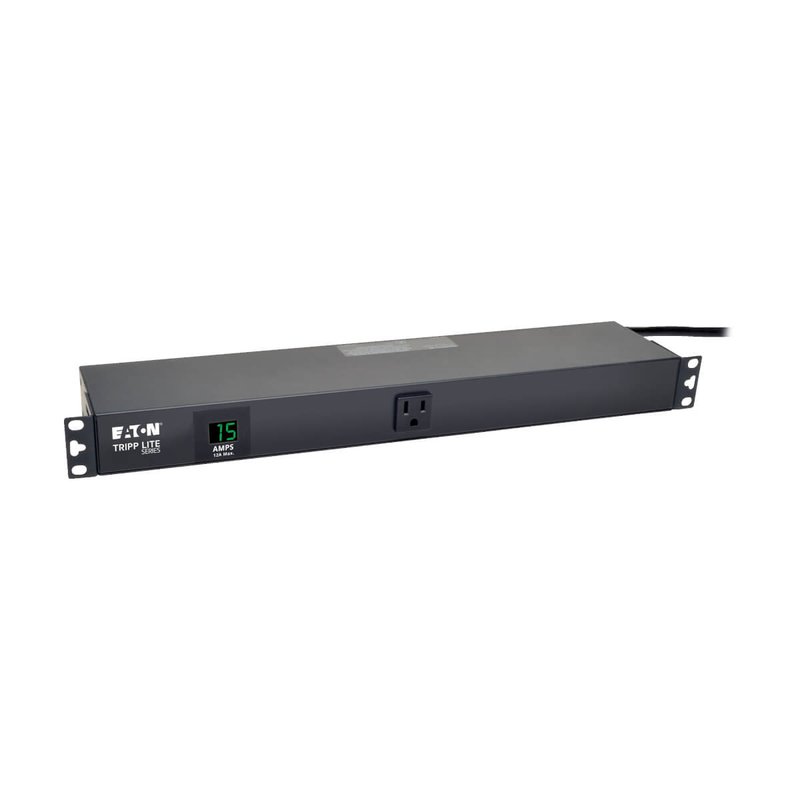 Tripp Lite PDUMH15-RA 1.5kW Single-Phase Local Metered PDU 100-127V Outlets (13 5-15R) 5-15P 100-127V Input 15 ft. (4.57 m) Cord 1U Rack-Mount PDU Series