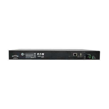 Tripp Lite PDUMH15HVATNET 2.4kW Single-Phase Switched Automatic Transfer Switch PDU Two 200-240V C14 Inlets 10 C13 Outputs 1U TAA PDU Series