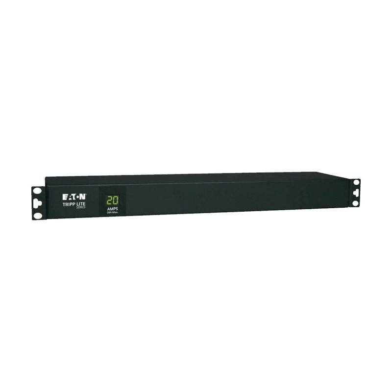 Tripp Lite PDUMH20-6 2kW Single-Phase Local Metered PDU 100-127V Outlets (12 5-15/20R) L5-20P/5-20P Input 6 ft. (1.83 m) Cord 1U Rack-Mount PDU Series