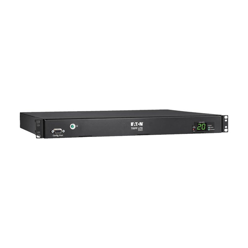 Tripp Lite PDUMH20HVATS 3.8kW 200240V Single-Phase ATS/Local Metered PDU - 8 C13 and 2 C19 Outlets Dual C20 Inlets 12 ft. Cords 1U TAA PDU Series