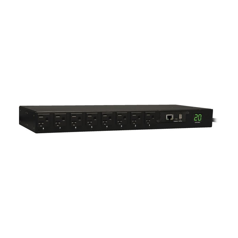 Tripp Lite PDUMH20NET Eaton 1.9kW Single-Phase Switched PDU - LX Interface 120V Outlets (16 5-15/20R) L5-20P/5-20P Input 12 ft. (3.66 m) Cord 1U Rack-Mount TAA PDU Series