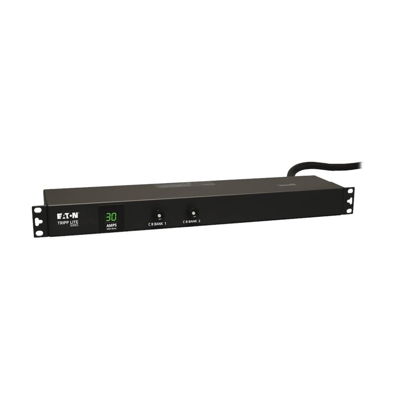 Tripp Lite PDUMH30 2.9kW Single-Phase Local Metered PDU 120V Outlets (12 5-15/20R) L5-30P 15 ft. (4.57 m) Cord 1U Rack-Mount PDU Series