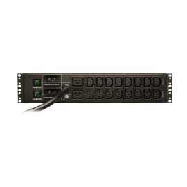 Tripp Lite PDUMH30HV 5.5kW Single-Phase Local Metered PDU 208/230V Outlets (16 C13 & 2 C19) L6-30P 12 ft. (3.66 m) Cord 2U Rack-Mount TAA