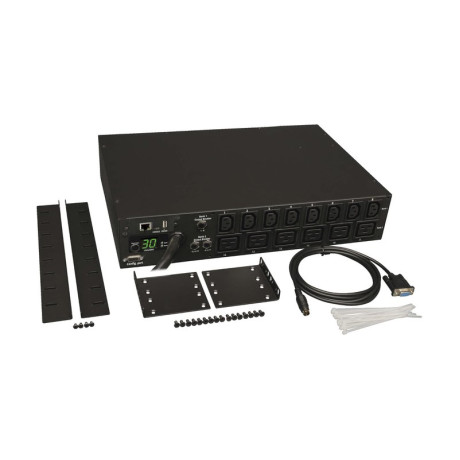 Tripp Lite PDUMH30HV19NET Eaton 5.5kW Single-Phase Switched PDU - LX Interface 208/230V Outlets (8 C13 & 6 C19) L6-30P Input 15 ft. (4.57 m) Cord 2U Rack-Mount TAA