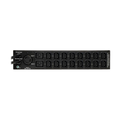 Tripp Lite PDUMH30HVAT 5.8kW Single-Phase Local Metered Automatic Transfer Switch PDU Two 200-240V L6-30P Inputs 16-C13 2-C19 & 1 L6-30R Outlet 2U TAA PDU Series
