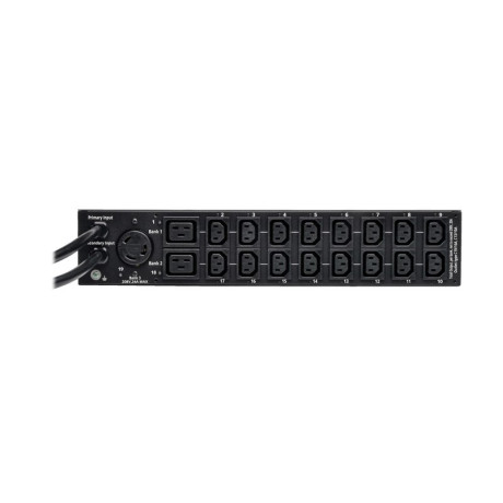 Tripp Lite PDUMH30HVATNET 5.8kW Single-Phase Switched Automatic Transfer Switch PDU Two 200-240V L6-30P Inputs 16-C13 2-C19 & 1 L6-30R Outlet 2U TAA