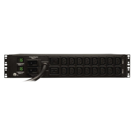 Tripp Lite PDUMH32HV 7.4kW Single-Phase Local Metered PDU 230V Outlets (2-C19 16-C13) IEC-309 230V 32A Blue 12 ft. (3.66 m) Cord 2U Rack-Mount TAA PDU Series