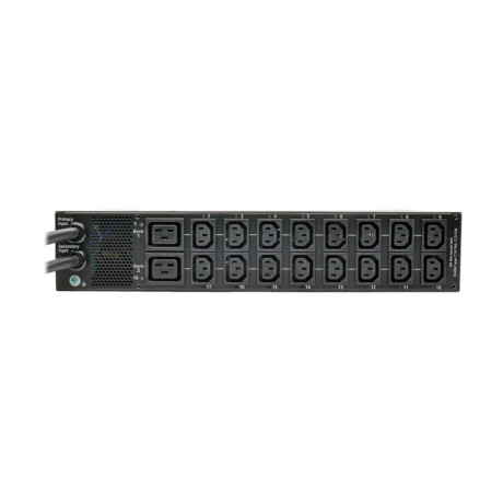 Tripp Lite PDUMH32HVATNET 7.7kW Single-Phase Switched Automatic Transfer Switch PDU Two 200-240V IEC309 32A Blue Inputs 16-C13 2-C19 Outlets 2U TAA PDU Series