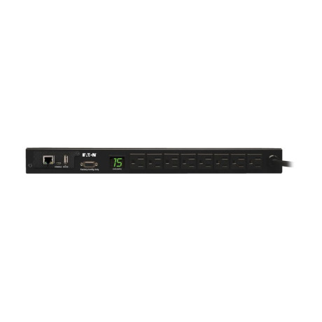 Tripp Lite PDUMNH15 Eaton 1.4kW Single-Phase Monitored PDU with LX Platform Interface 120V Outlets (8 5-15R) 5-15P 12 ft. (3.66 m) Cord 1U Rack-Mount TAA