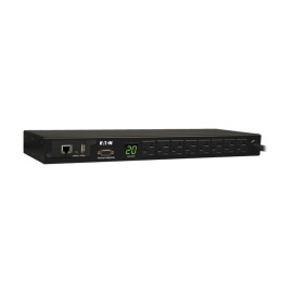 Tripp Lite PDUMNH20 Eaton 1.9kW Single-Phase Monitored PDU 120V Outlets (8 5-15/20R) L5-20P/5-20P Adapter 12 ft. (3.66 m) Cord 1U Rack-Mount LX Platform Interface TAA