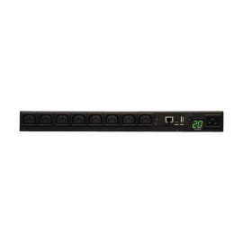Tripp Lite PDUMNH20HV Eaton 3.7kW Single-Phase 208/230V Monitored PDU - LX Platform 8 C13 Outlets C20 Input with L6-20P Adapter 2.4m Cord 1U Rack-Mount TAA
