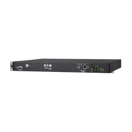 Tripp Lite PDUMNH20HVAT1 3.8kW 200240V Single-Phase ATS/Monitored PDU - 8 C13 and 2 C19 Outlets Dual C20 Inlets 12 ft. Cords Network Card 1U TAA