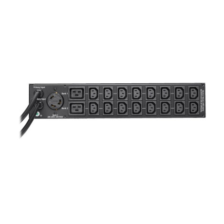 Tripp Lite PDUMNH30HVAT2 5.8kW 208/240V Single-Phase ATS/Monitored PDU - 16 C13 2 C19 & 1 L6-30R Outlets Dual L6-30P Inputs 10 ft. Cords 2U TAA