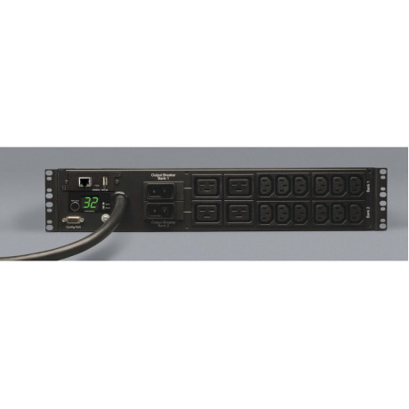 Tripp Lite PDUMNH32HV 7.4kW Single-Phase Monitored PDU with LX Platform Interface 230V Outlets (12-C13 4-C19) IEC-309 32A Blue 12 ft. (3.66 m) Cord 2U Rack-Mount TAA PDU Series